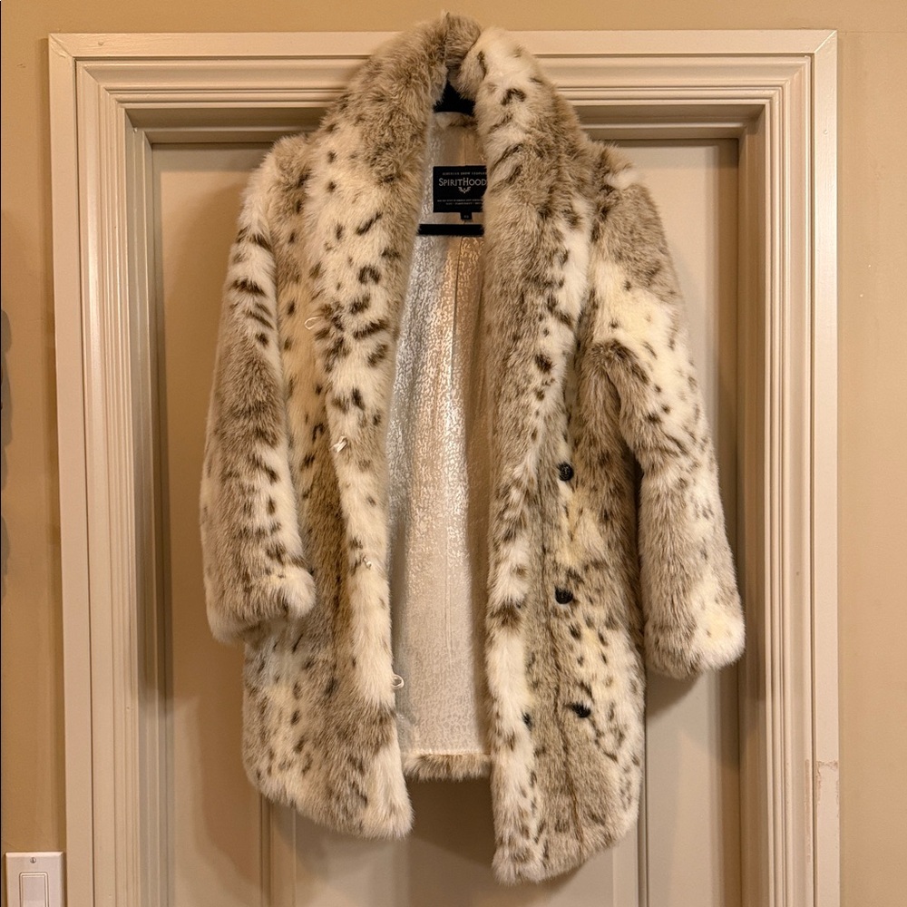 SpiritHoods women’s Siberian snow leopard jacket